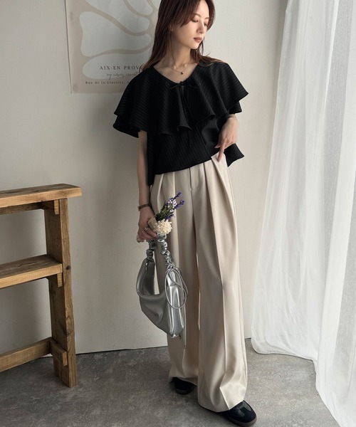 「classicalelf」 半袖ブラウス X-LARGE ブラウン レディース_画像7