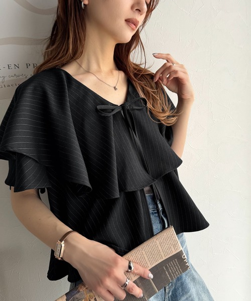 「classicalelf」 半袖ブラウス X-LARGE ブラウン レディース_画像9