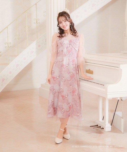 「AIMER」 7分袖ワンピース LARGE サックスブルー レディース_画像2
