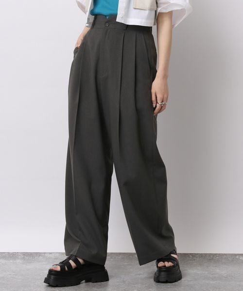 「JEANASIS」 パンツ MEDIUM チャコールグレー レディース_画像4