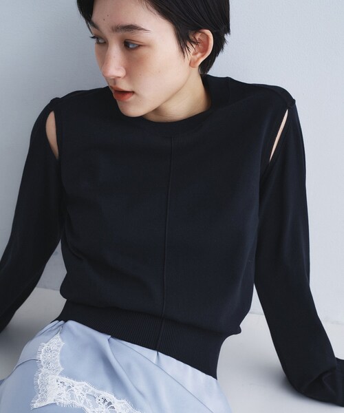ニット セーター slit pullover knit レディースの画像