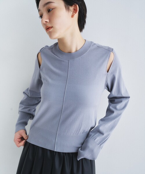 ニット セーター slit pullover knit レディースの画像