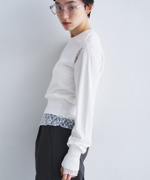 ニット セーター slit pullover knit レディースの画像
