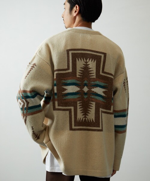 「PENDLETON」 ニットカーディガン MEDIUM オフホワイト メンズ_画像5