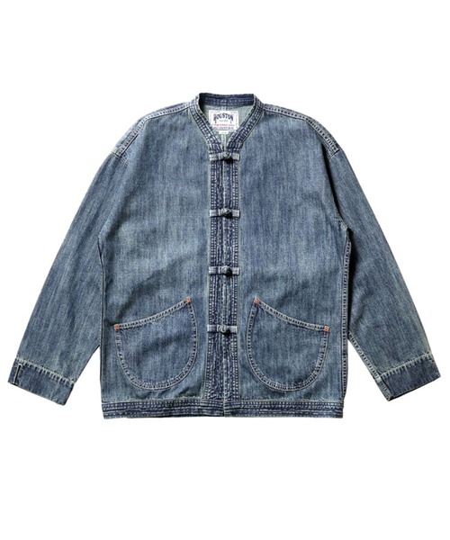 HOUSTON デニムチャイナジャケット XL HOUSTON（ヒューストン） デニムジャケット gジャン SLUB DENIM CHINA
