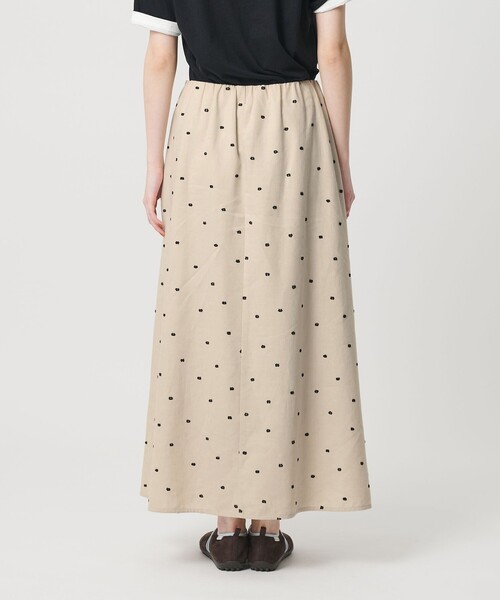 ユナイテッドアローズ　ドットスカート BEAUTY＆YOUTH UNITED ARROWS スカート 麻ブレンド ドット フレア