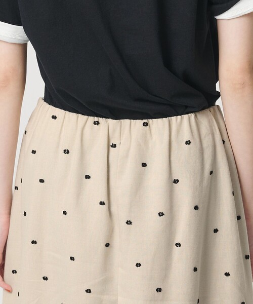 BEAUTY＆YOUTH UNITED ARROWS スカート 麻ブレンド ドット フレア