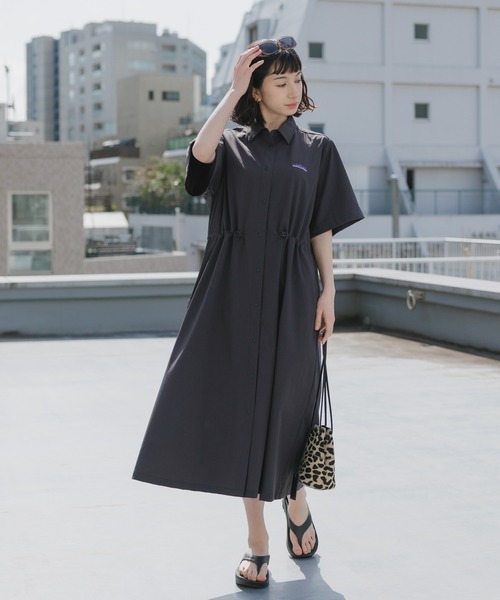 THOUSAND MILE ネイビー　ワンピース　半袖　マキシ丈　涼しい　ＵＶ THOUSAND MILE（サウザンドマイル） uvカット ワンピース : ZOZOTOWN