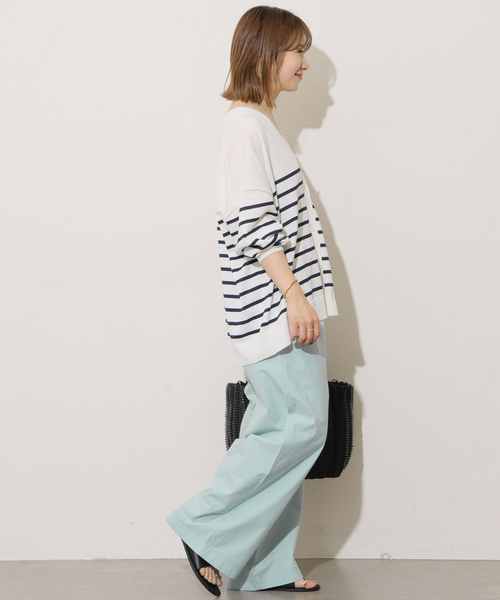 ワイドパンツ パンツ ポプリンストレートパンツ レディースの画像