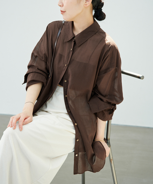 plage（プラージュ） ブラウス シャツ new cotton sheer シャツ