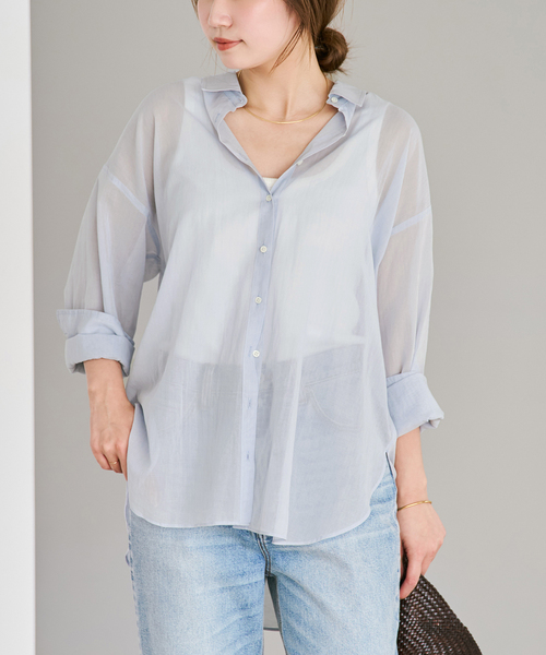 plage（プラージュ） ブラウス シャツ new cotton sheer シャツ