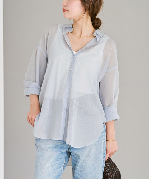 plage（プラージュ） ブラウス シャツ new cotton sheer シャツ