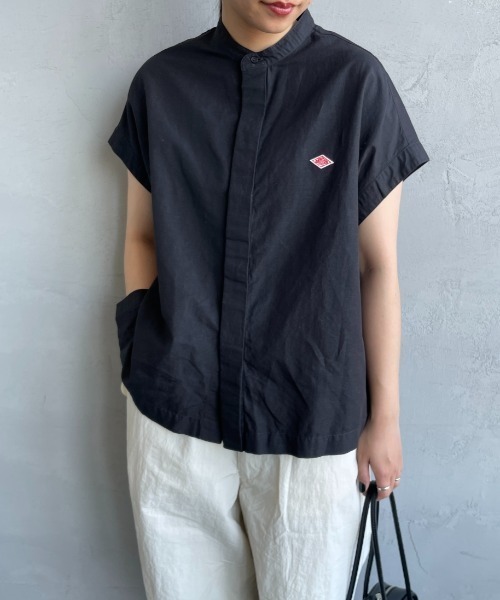 Danton（ダントン） 半袖シャツ 38 ブラック レディース : ZOZOTOWN 