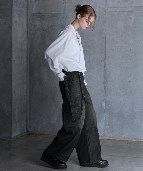 「SERACE」 カーゴパンツ L ライトグレー メンズ_画像8
