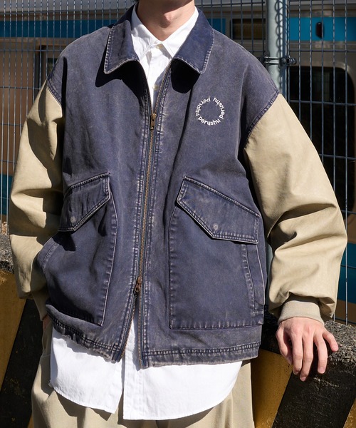 Perushu デニムジャケット MEDIUM ネイビー メンズ : ZOZOTOWN Yahoo 