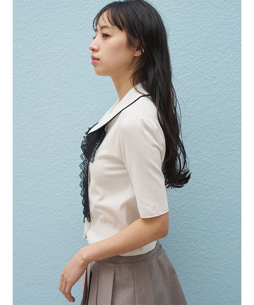 SNIDEL（スナイデル） ニット セーター レースボウタイニットプル