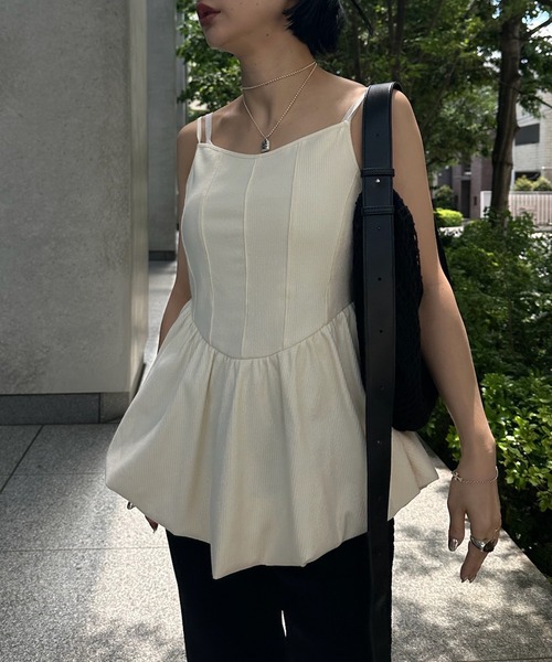 Ameri（アメリ） キャミソール MEDI RIB BALLOON HEM CAMI TOP