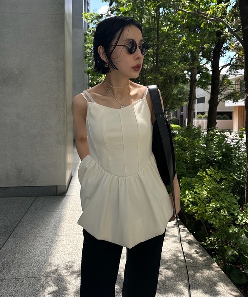 Ameri（アメリ） キャミソール MEDI RIB BALLOON HEM CAMI TOP