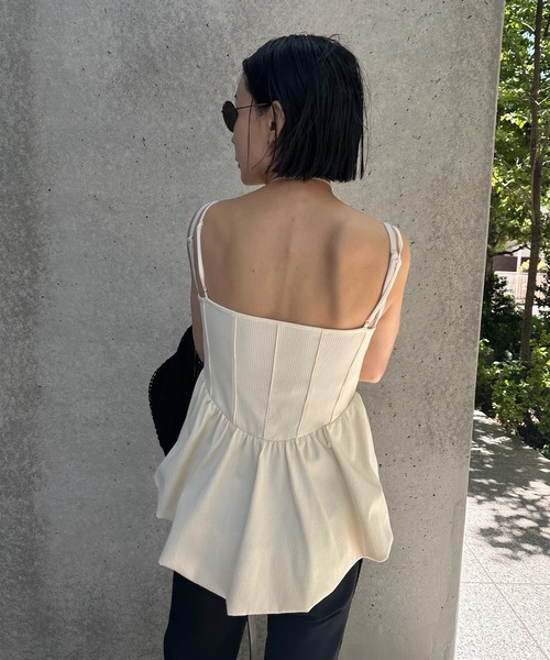 AMERI MEDI キャミトップス Ameri（アメリ） キャミソール MEDI RIB BALLOON HEM CAMI TOP