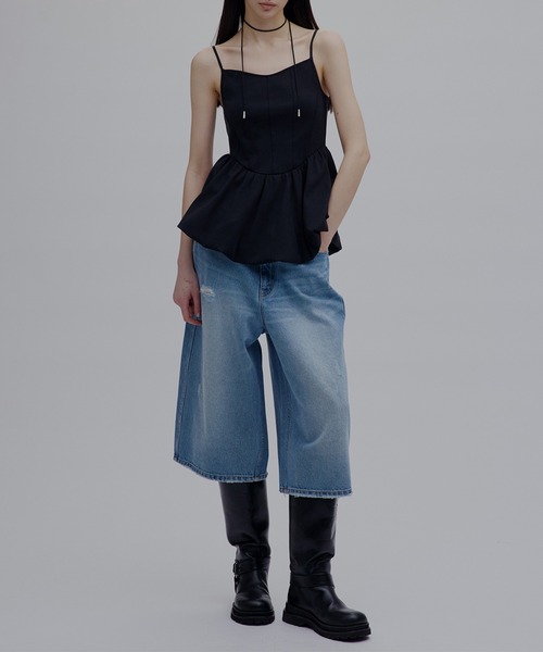 Ameri（アメリ） キャミソール MEDI RIB BALLOON HEM CAMI TOP