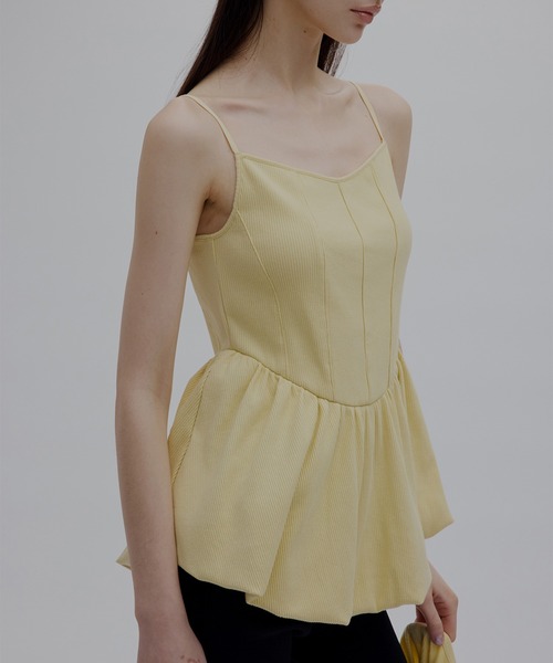 AMERI MEDI キャミトップス Ameri（アメリ） キャミソール MEDI RIB BALLOON HEM CAMI TOP