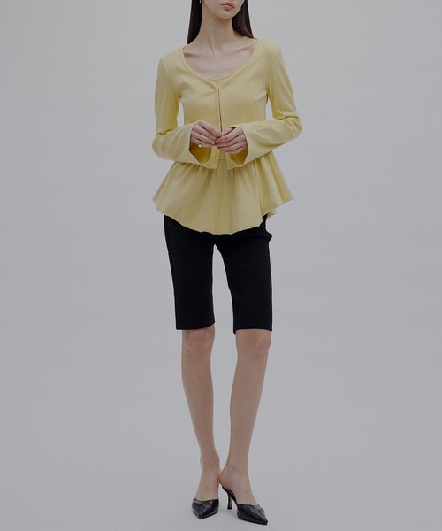 AMERI MEDI キャミトップス Ameri（アメリ） キャミソール MEDI RIB BALLOON HEM CAMI TOP