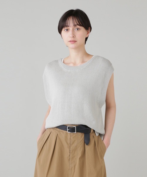 「MHL.」 ノースリーブニット 2 ネイビー レディース_画像4
