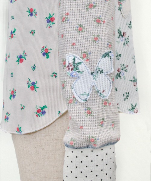 tシャツ rurumu:/ルルムウ/butterfly patch thermal top レディースの画像