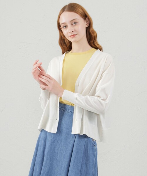 「MACKINTOSH PHILOSOPHY」 ニットカーディガン 36 イエロー レディース_画像2