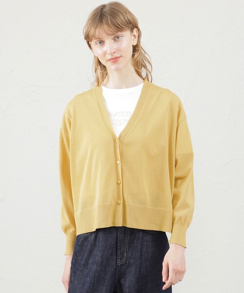 「MACKINTOSH PHILOSOPHY」 ニットカーディガン 36 イエロー レディース_画像3