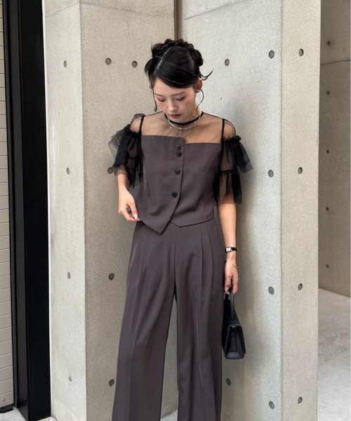 LE'RURE パンツドレス Tiered frill sleeve set up pants : ZOZOTOWN