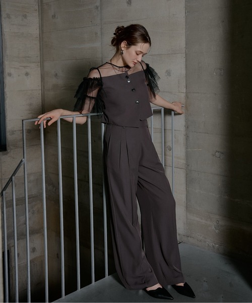 LE'RURE パンツドレス Tiered frill sleeve set up pants : ZOZOTOWN
