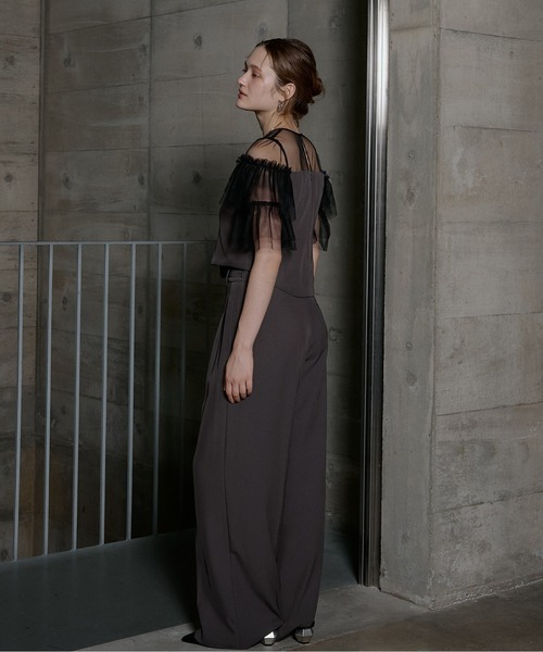 LE'RURE パンツドレス Tiered frill sleeve set up pants : ZOZOTOWN