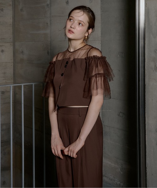 LE'RURE パンツドレス Tiered frill sleeve set up pants : ZOZOTOWN