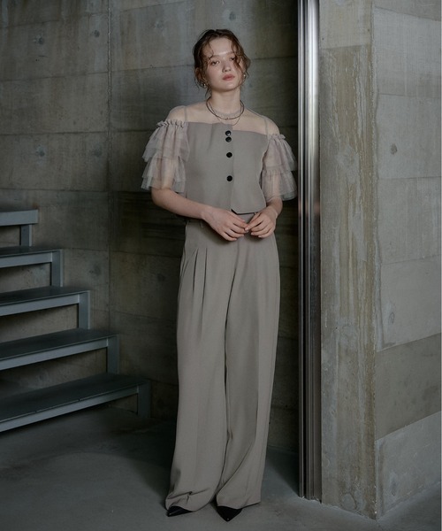 LE'RURE セットアップパンツドレス ＊新品＊ LE'RURE パンツドレス Tiered frill sleeve set up pants : ZOZOTOWN