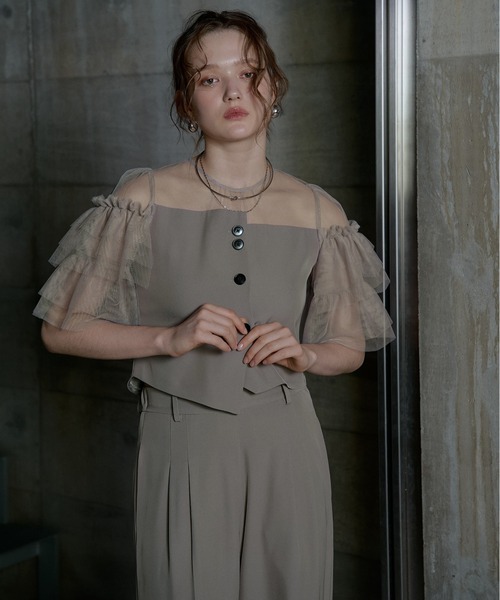 LE'RURE パンツドレス Tiered frill sleeve set up pants : ZOZOTOWN