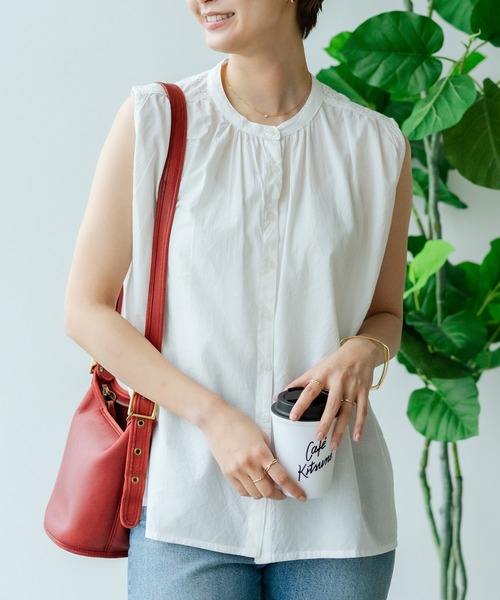 のび⭐︎ 刺繍ビッグカラー ノースリーブブラウス fort point（フォートポイント） ブラウス シャツ 「C-FORTPOINT