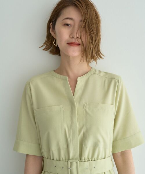 「YECCA VECCA」 半袖ワンピース FREE ネイビー レディース_画像7