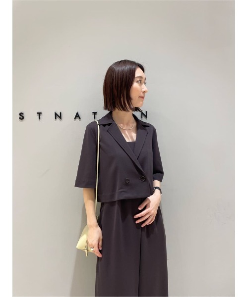「ESTNATION」 テーラードジャケット 36 ネイビー レディース_画像8