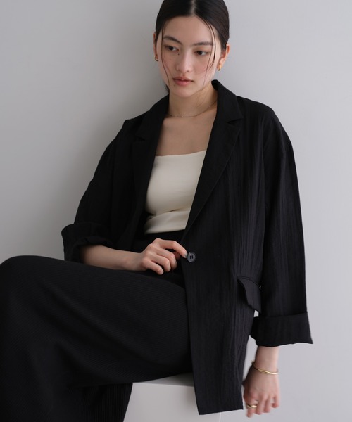 「andme」 「alma design」テーラードジャケット M ブラック レディース_画像8