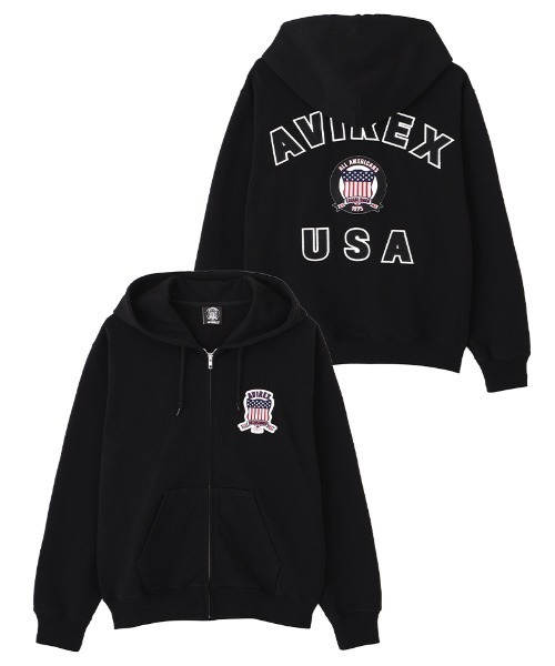 AVIREX（アヴィレックス） パーカー SIGNATURE VARSITY LOGO ZIP UP