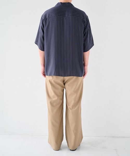 STUDIOUS（ステュディオス） シャツ 半袖 「STUDIOUS」Cupra Stripe