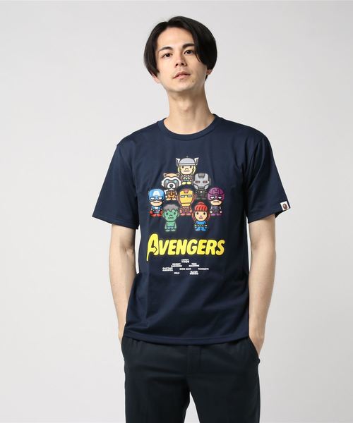 A BATHING APE AVENGERS Tシャツ Mサイズ ネイビー