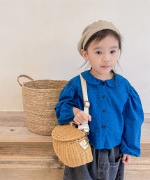アミカキッズ　パフスリーブ 黒 シャツ アミカキッズ パフスリーブ 黒 シャツ