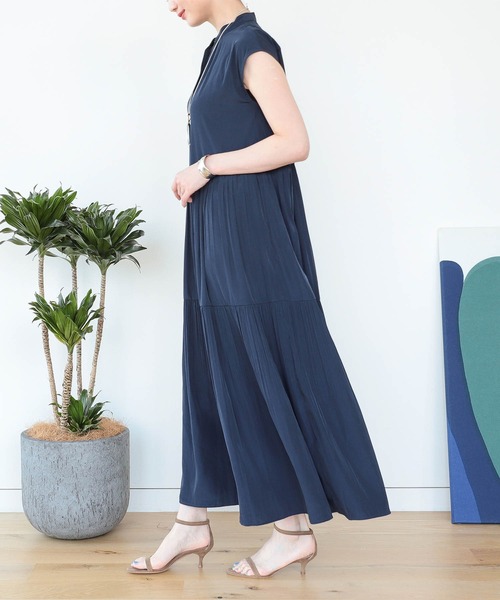 BEAMS HEART ワンピース スキッパー ティアードワンピース