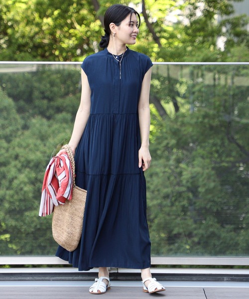 BEAMS HEART ワンピース スキッパー ティアードワンピース
