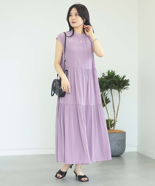 BEAMS HEART ワンピース スキッパー ティアードワンピース