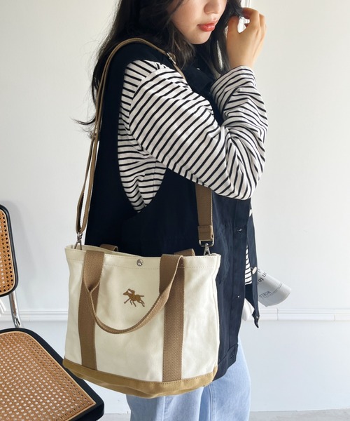 トートバッグ POLO CHAMPS/ポロチャンプス 別注 ポーチ付き 刺繍