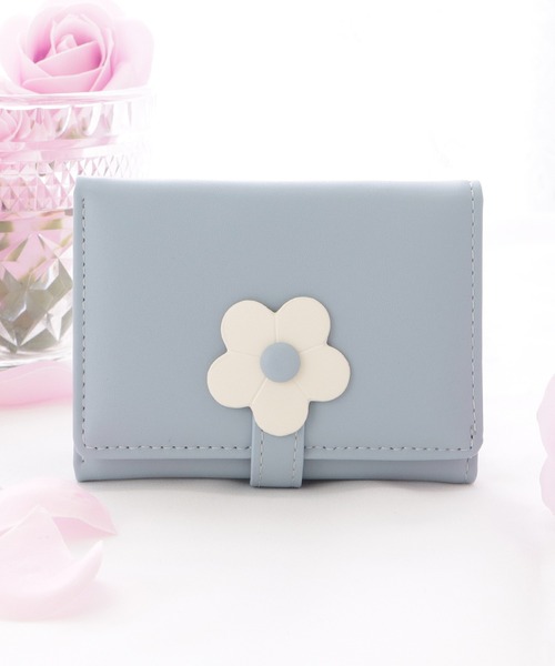Lace Ladies 財布 デイジーモチーフ付きコンパクト三つ折り