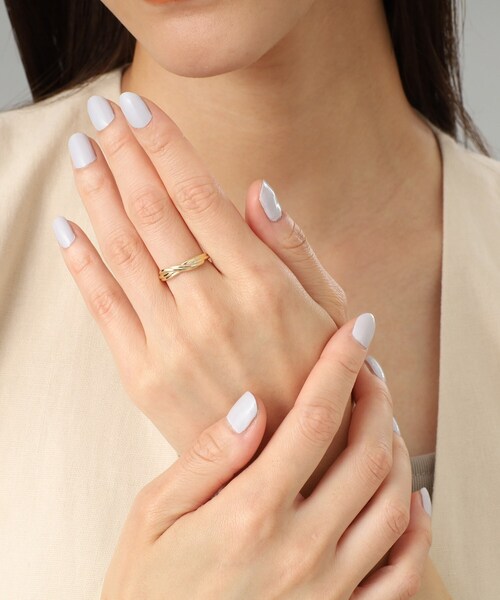 COCOSHNIK（ココシュニック） 指輪 リング K10ダブルロウクロス リング